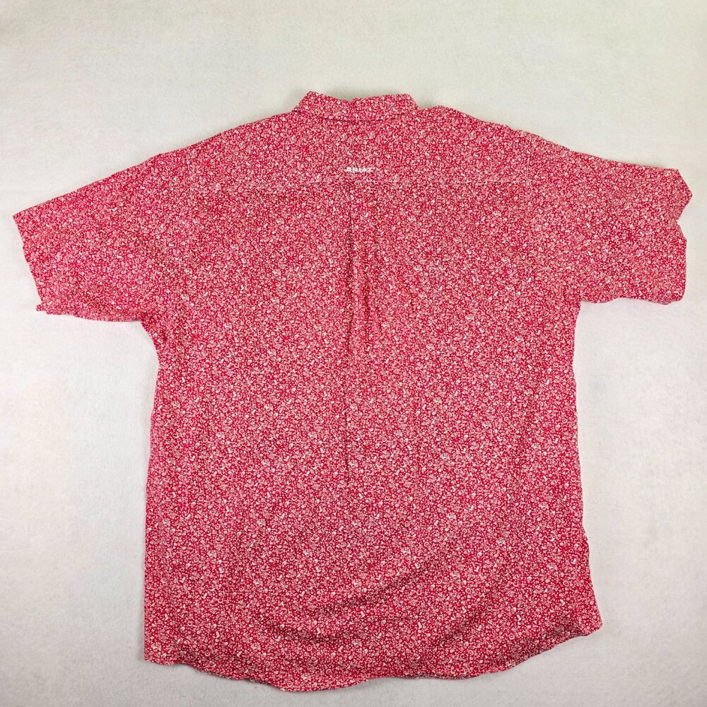 Ariat Red Floral Print Casual Button-Down Shirt - Picture 5 of 9